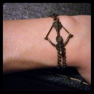 Crossbow arrow brass chain bracelet